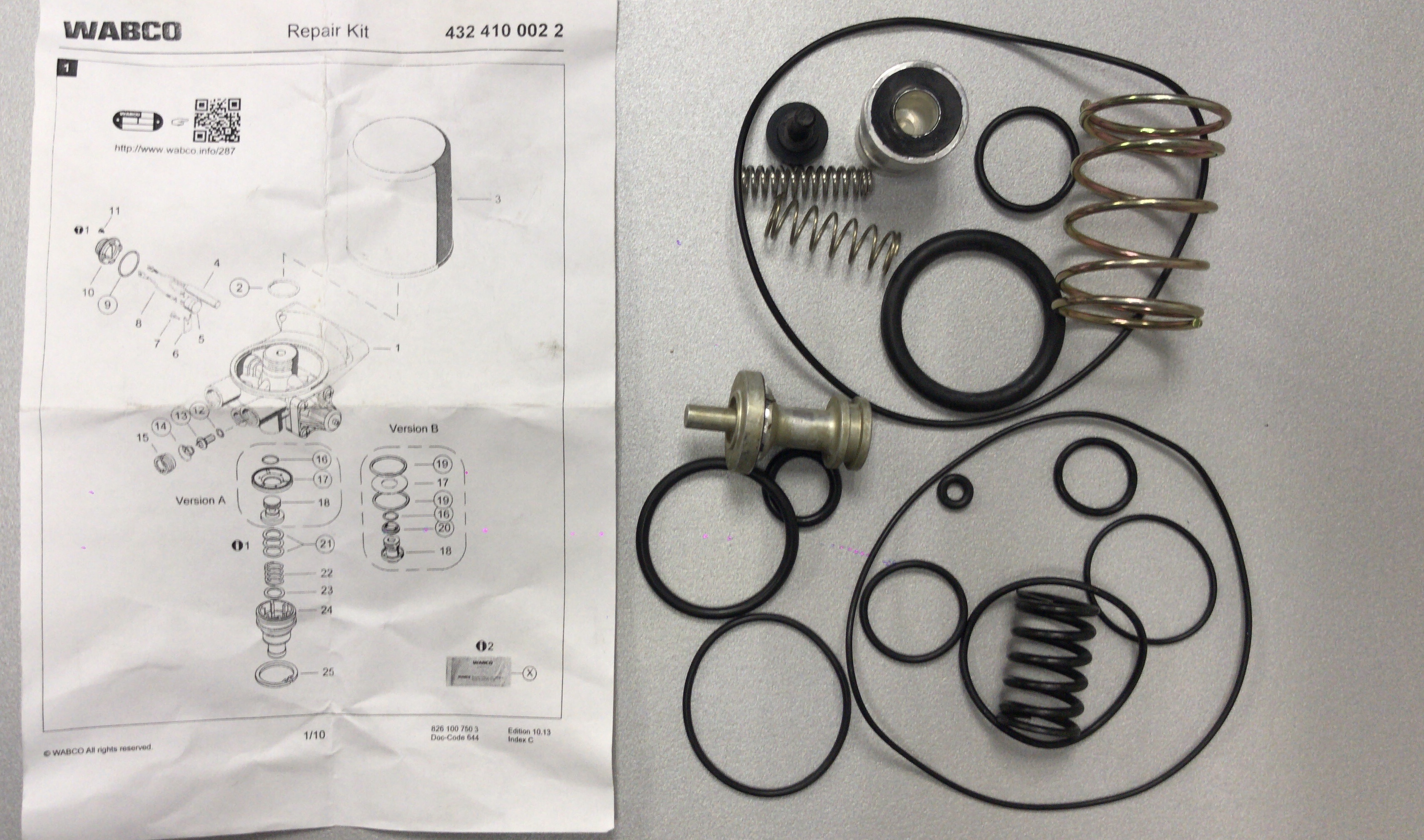 фото ремкомплект осушителя wabco (завод/mb/man/daf/iveco) 4324100022 